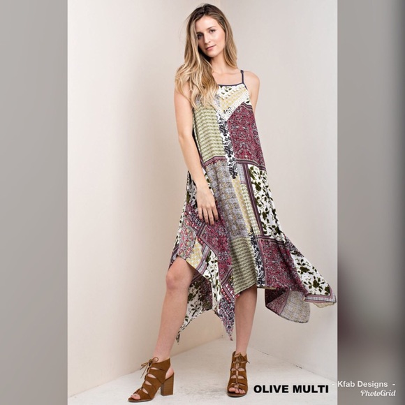 🥰LAST 1! Lace Inset Boho Handkerchief Dress ! - Picture 6 of 6